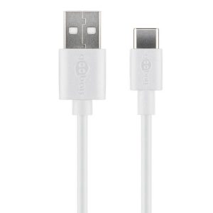 GOOBAY USB-A na USB-C 2m bel polnilni in sync kabel