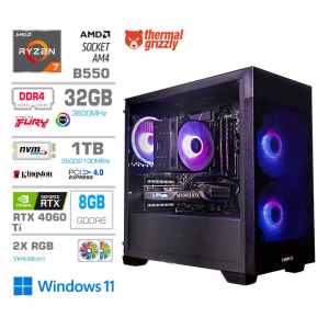 Računalnik MEGA MT S7X R7-5700X/RTX4060Ti-8GB/32GB/1TB-4.0/750W/Win11Home/črna RGB