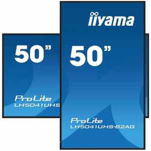 Monitor Iiyama 127 cm (50,0") LH5041UHS-B2AG 3840x2160 LFD VA 5ms VGA 3xHDMI Zvočniki 2x10W  NTSC72% RJ45 IR RS-232 ProLite Delovanje 24/7