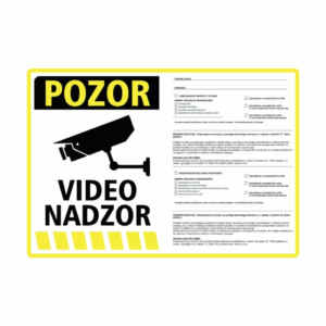 Nalepka "VIDEONADZOR" A5(190x133) rumena + 77. in 78. člen ZVOP-2