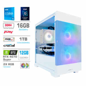 Računalnik MEGA MT S7X GAMER i5-14600KF/RTX4070 Super/16GB/1TB/750W/Brez OS/bela RGB