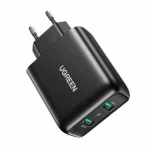 Hišni polnilec 100-240V => 2x USB-A (ž) 36W za mobilni telefon ali tablični računalnik Ugreen PD3 - črn (10216)