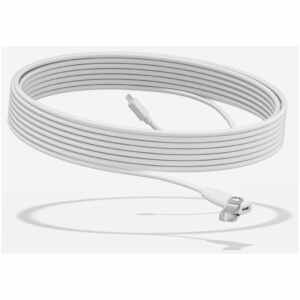 WEB Konferenčni kabel Logitech Rally za mikrofon Mic Pod Extension Cable, 10m, bel (952-000047)