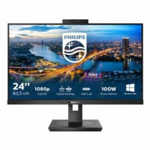 Monitor Philips 60,5 cm (23,8") 243B1JH 1920x1080 75Hz IPS 4ms HDMI DisplayPort USB-C 100W 4xUSB3.2 Pivot Kamera Zvočniki  3H sRGB105% RJ45