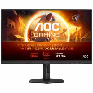 Monitor AOC 68,6 cm (27,0") Q27G4XF 2560x1440 Gaming 180Hz Fast-IPS 0,5ms 2xHDMI DisplayPort Pivot  DCI-P3-93% AdaptiveSync G-Sync Compatible HDR10 G4 Series