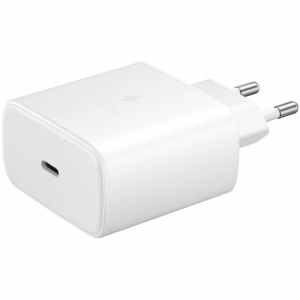 Hišni polnilec Samsung 45W 220V  USB-C s priloženim kablom bel (EP-TA845XWEGWW)