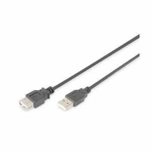 Kabel USB 2.0 A => A 3,00m - podaljšek Digitus dvojno oklopljen črn (AK-300202-030-S)