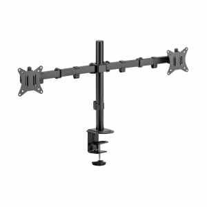 Nosilec za LCD monitor dvojni 43 - 82 cm (17"-32") do 9kg na roko - pritrditev na rob mize SBOX črn (LCD-352/2-2)