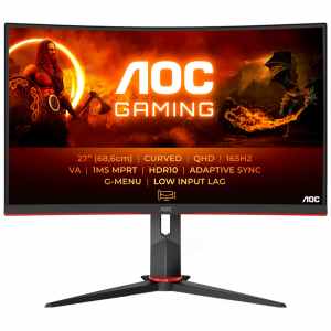 Monitor AOC 68,6 cm (27,0") CQ27G2S 2560x1440 Curved Gaming 165Hz VA 1ms 2xHDMI DisplayPort HAS  3H sRGB121% AdaptiveSync HDR10