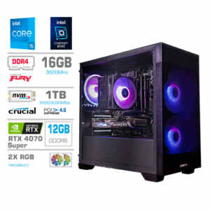 Računalnik MEGA MT S7X GAMER i5-14600KF/RTX4070 Super/16GB/1TB/750W/Brez OS/črna RGB