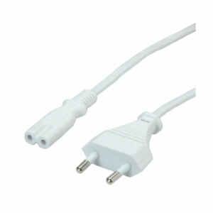 KABEL NAPAJALNI 220V Value Euro8 C7 1,80m bipolar 2 polni - beli (19.99.2095-100)