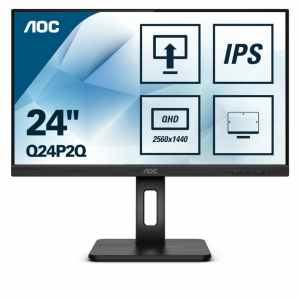 Monitor AOC 60,5 cm (23,8") Q24P2Q 2560x1440 75Hz IPS 4ms VGA HDMI DisplayPort 4xUSB3.2 Pivot Zvočniki  3H sRGB116% Pro-Line
