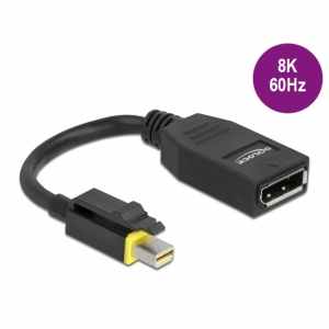 Adapter Mini DisplayPort (m) => DisplayPort (ž) 15cm 8K 60Hz z zaklepom Delock (65978)