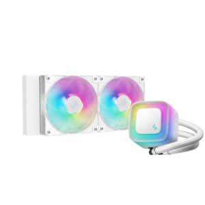 Komplet za tekočinsko hlajenje AIO Liquid Cooler DeepCool LE240 WH V2, 240mm, ARGB, bel