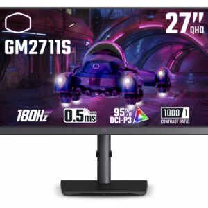 Monitor 27" (69 cm) WQHD, IPS 180Hz HDR400, 2xHDMI, DisplayPort, 2xUSB, zvočniki, Cooler Master GM2711S