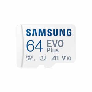 Spominska kartica Samsung EVO Plus, micro SDXC, 64GB, 160 MB/s, U1, V10, A1, UHS-I, z adapterjem