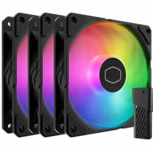 Ventilator za ohišje Cooler Master SickleFlow Edge 120 ARGB PWM 120mm, komplet 3 kom, črn