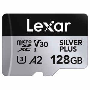 Spominska kartica Lexar Professional SILVER Plus, micro SDXC, 128GB, U3, V30, A2, UHS-I, z adapterjem