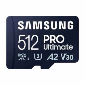 Spominska kartica Samsung PRO Ultimate, micro SDXC, 512GB, U3, V30, A2, UHS-I, z SD adapterjem