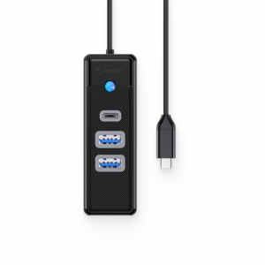 USB-C hub s 3 vhodi, 2x USB-A, 1x USB-C, USB 3.0, 0.15m, črn, ORICO PWC2U-C3-015
