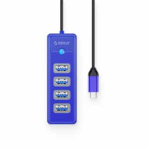 USB-C hub s 4-vhodi, USB 3.0, 0.15m, moder, ORICO PW4U-C3-015