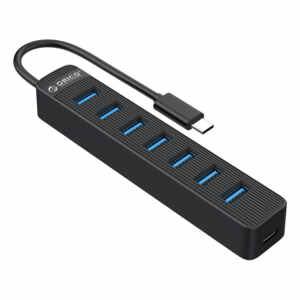 USB-C hub s 7 vhodi, USB 3.0, 0,15m, črn, ORICO TWC3-7A