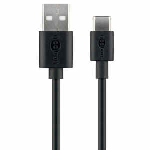 GOOBAY USB-A 2.0 na USB-C 3m črn polnilni in sync kabel