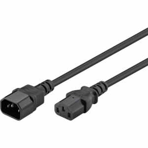 GOOBAY 1,5m črn C14/ C13 podaljšek za napajalni kabel