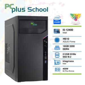 PCPLUS School i5-12400 16GB 512GB SSD Windows 11 PRO EDU (samo za izobraževalne ustanove) namizni računalnik