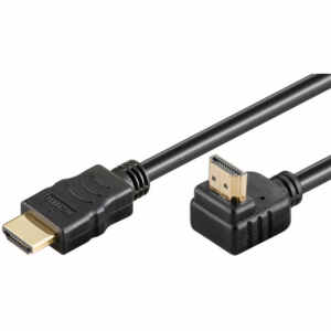 GOOBAY High Speed HDMI (M/M) 2.0 4K 60Hz 5m kotni 90° z Ethernet pozlačen črn kabel