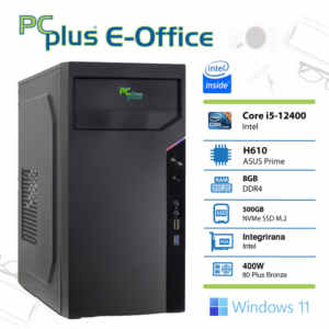 PCPLUS e-Office i5-12400 8GB 512GB SSD Windows 11 Home namizni računalnik