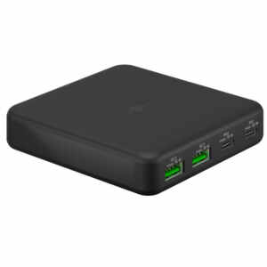 GOOBAY 2x USB-C + 2x USB-A GaN 5V 65W črni polnilec