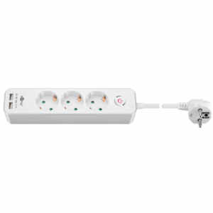 GOOBAY 1,5m podaljšek s 3 vtičnicami Schuko 2x USB2.0 vtičnicami razdelilec