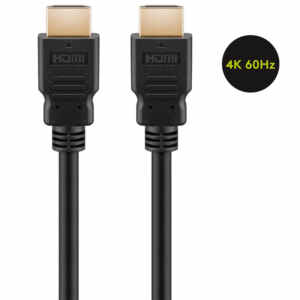 GOOBAY High Speed HDMI (M/M) 2.0 4K 60Hz 15m z Ethernet pozlačen črn kabel