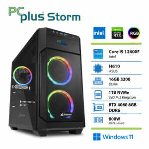 PCPLUS Storm i5-12400F 16GB 1TB SSD RTX 4060 8GB Windows 11 Home gaming namizni računalnik
