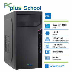 PCPLUS School i5-14400 16GB 1TB SSD Windows 11 PRO EDU (samo za izobraževalne ustanove) namizni računalnik