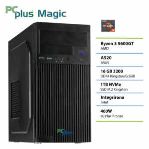 PCPLUS Magic Ryzen 5 5600GT 16GB 1TB SSD namizni računalnik
