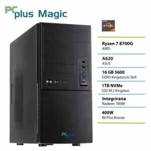 PCPLUS Magic Ryzen 7 8700G 16GB 1TB SSD namizni računalnik