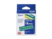 BROTHER TZE741 tape black/green 18mm 8m