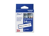 BROTHER TZEN251 black/white 24mm