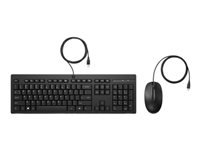 HP 225 Wired Mouse and KB G2 Black