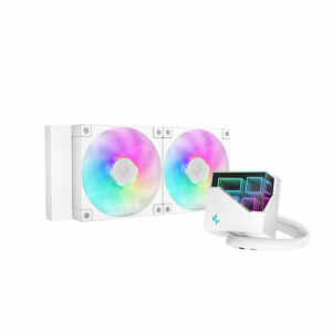 Komplet za tekočinsko hlajenje AIO Liquid Cooler DeepCool LT240 WH ARGB, 240mm, RGB, bel
