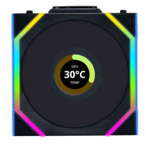 Ventilator za ohišje Lian Li UNI FAN SL Wireless LCD 120 ARGB PWM 120mm, črn
