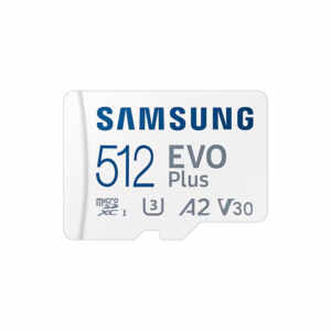Spominska kartica Samsung EVO Plus, micro SDXC, 512GB, 160MB/s U3, V30, A2, UHS-I, z adapterjem