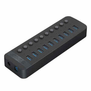 USB hub z 10 vhodi USB 3.0, s stikali, zunanje napajanje, črno, ORICO CT2U3-10AB