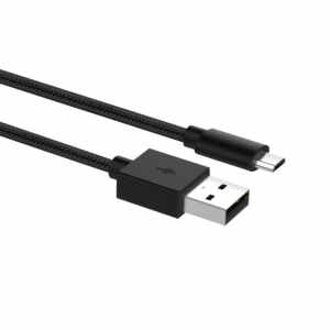 Kabel USB 2.0 A v Micro USB, 1m, pleten, črn, Ewent