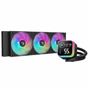 Komplet za tekočinsko hlajenje AIO Liquid Cooler DeepCool LQ360, 360mm, LCD, ARGB, črn