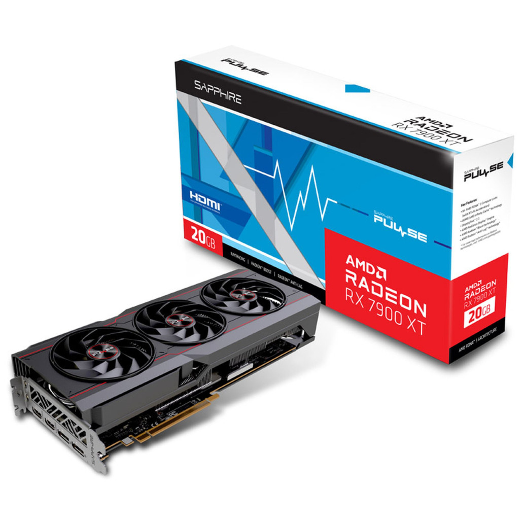 Grafična kartica AMD RX 7900XT Sapphire Pulse - 20GB GDDR6  | 2xDisplayport 2.1 2xHDMI 2.1a (11323-02-20G)