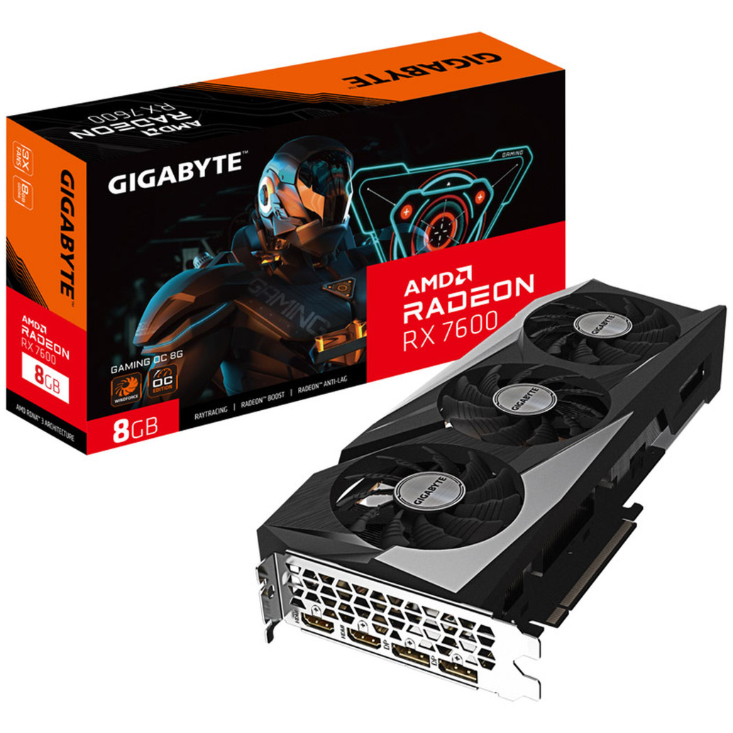 Grafična kartica AMD RX 7600 GigaByte Gaming OC - 8GB GDDR6  | 3xDisplayport 2.1 1xHDMI 2.1a (GV-R76GAMING OC-8GD 1.0)