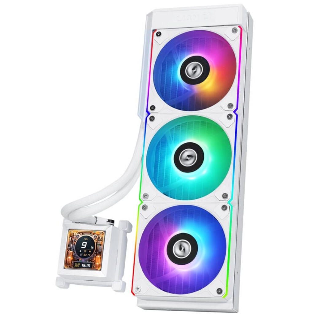 Vodno hlajenje Lian-Li HydroShift LCD - 360mm RGB bela (HSLCD36RW)